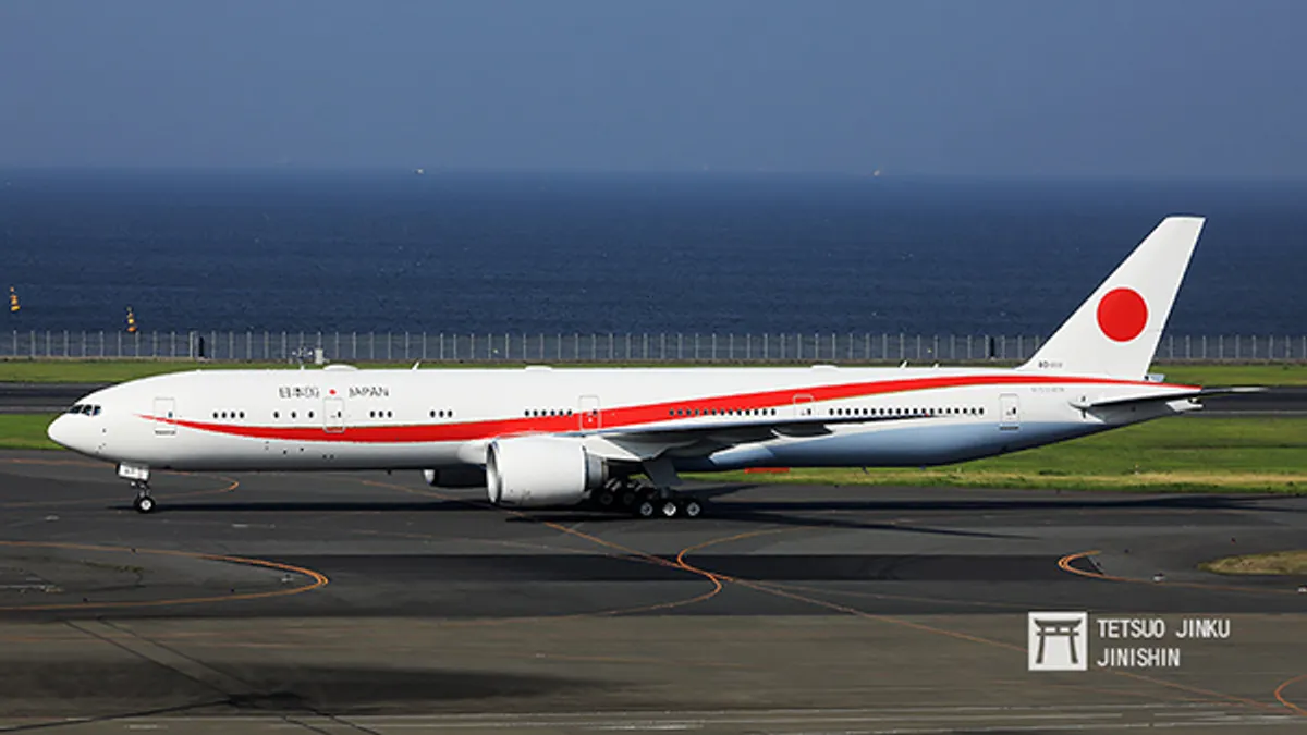 日本國第二代行政專機,使用波音777-300ER。(圖/陳威臣攝,想想論壇提供)