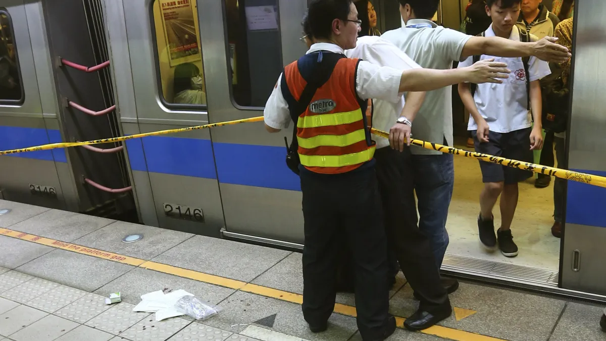 2014年5月21日發生台北捷運隨機殺人事件。(美聯社)