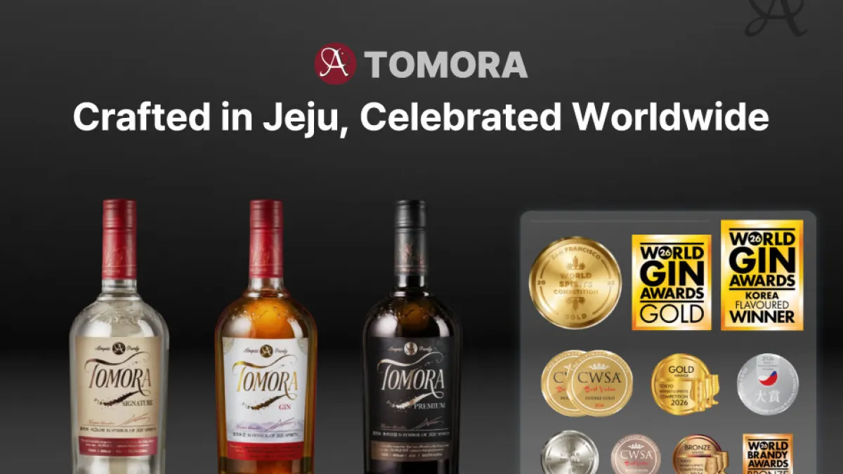 Premium Jeju Fruit Spirit "TOMORA" Wins Consecutive Awards at Major Global Spirits Competitions