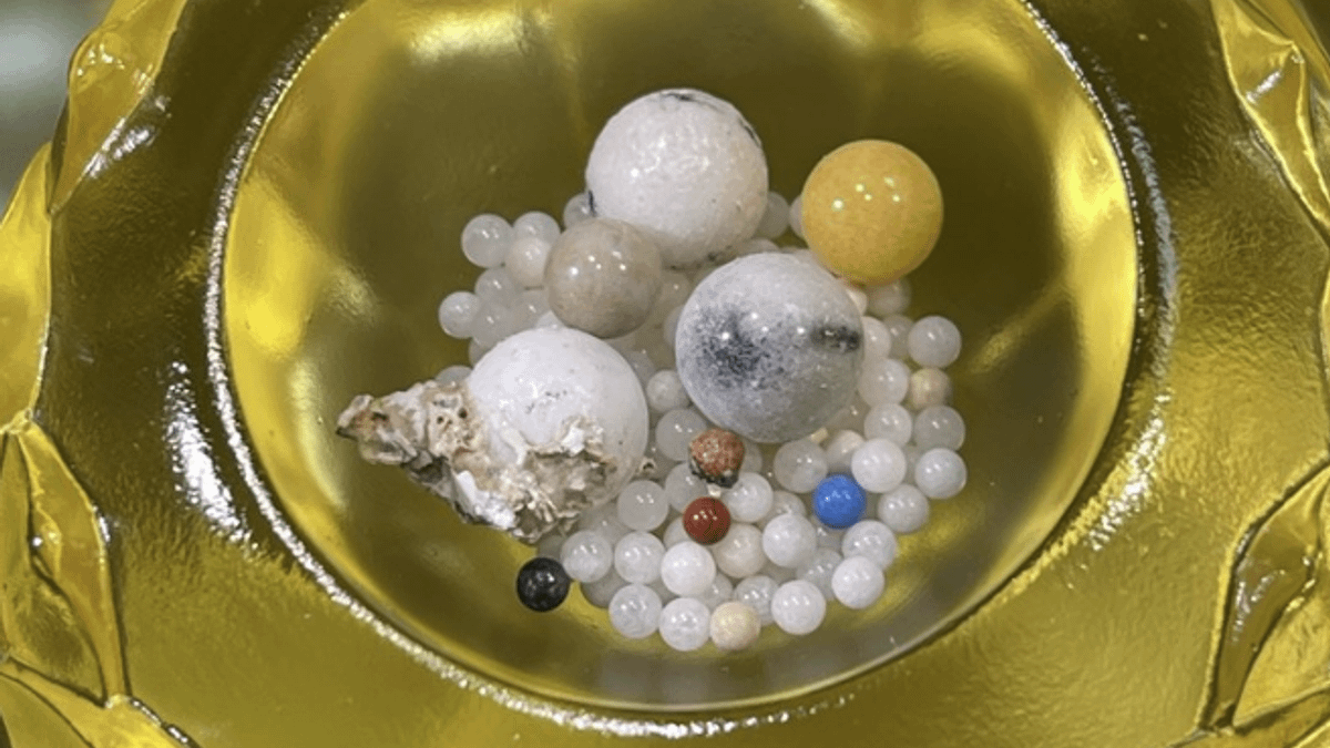 佛光山開山宗長星雲大師火化後,據佛光山指出,發現許多白皙、圓潤、宛如珍珠般大小的結晶舍利子。(圖/佛光山提供) 佛光山開山宗長星雲大師火化後,據佛光山指出,發現許多白皙、圓潤、宛如珍珠般大小的結晶舍利子。(圖/佛光山提供)