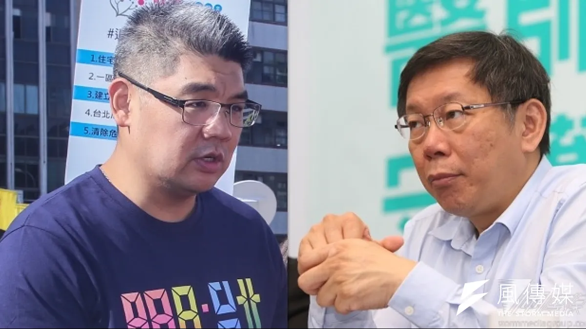 台北市長柯文哲在2014年九合一大選中擊敗國民黨候選人連勝文,打破台北以往是藍營票倉的格局。(資料照,林韶安、吳逸驊攝,風傳媒合成)