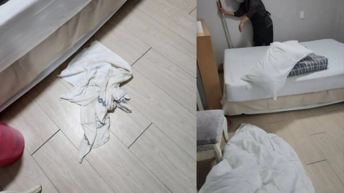 南韓大邱一名旅館業者控訴,近日有2名台灣旅客惡意在房內到處小便,導致旅館蒙受損失。(圖/翻攝自南韓論壇theqoo)