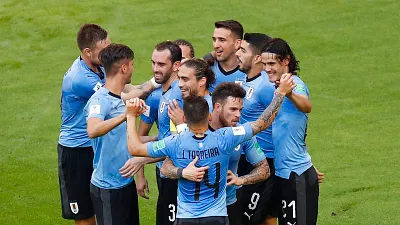 烏拉圭擊敗俄羅斯以分組第一晉16強。(美聯社)