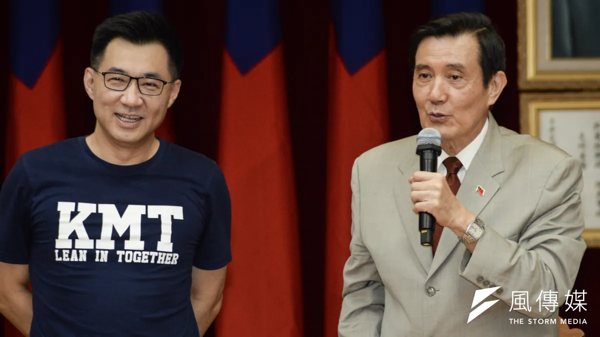 針對國民黨主席江啟臣(左)把九二共識視為過去的歷史事實,前總統馬英九(右)「頗為失望,也沒辦法接受」。(資料照,甘岱民攝)