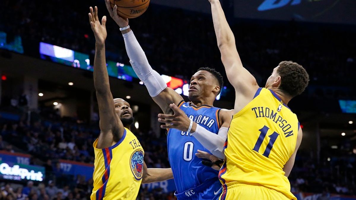 雷霆三巨頭壓陣,將在西區季後賽引起混亂。 (美聯社) 雷霆三巨頭壓陣,將在西區季後賽引起混亂。 (美聯社)