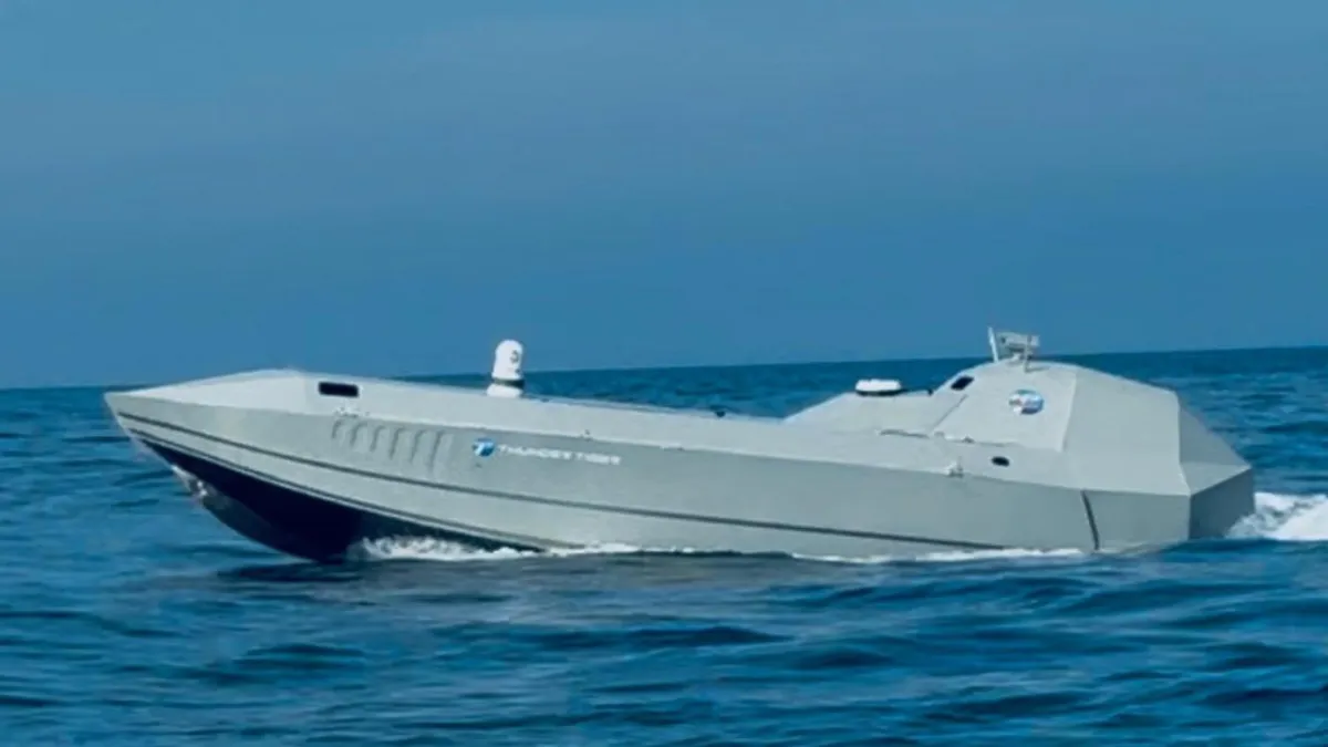 Thunder Tiger Technology (雷虎科技) announced on the 13th that it has signed an MOU with U.S. defense technology unicorn Shield AI, with the Sea Shark as the first platform for integration. (File photo, courtesy of Thunder Tiger)