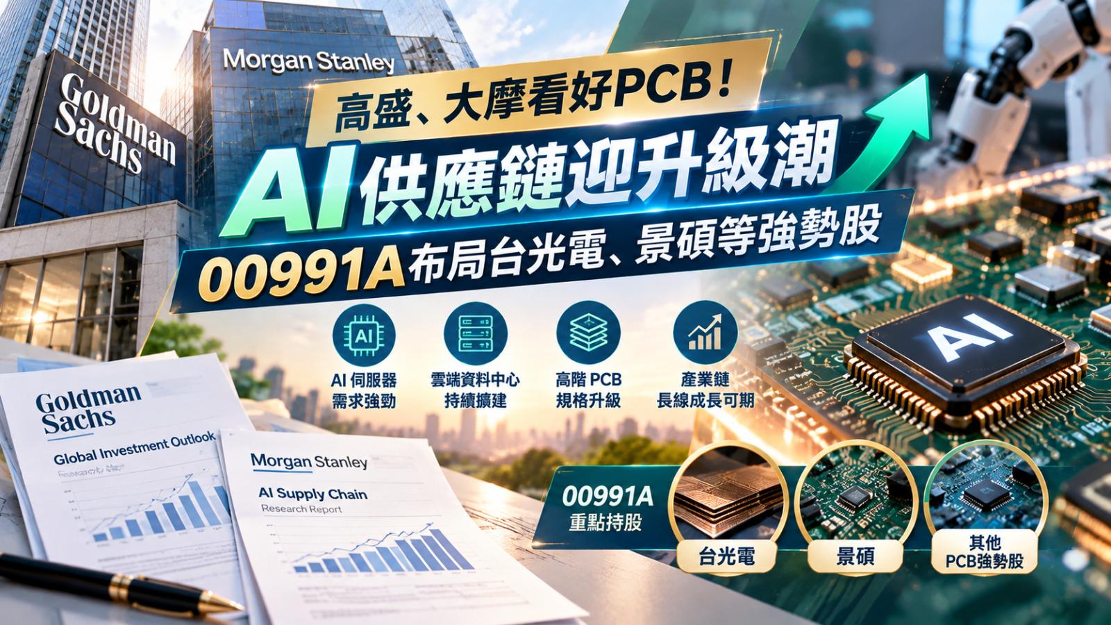 高盛、大摩看好PCB!AI供應鏈迎升級潮 00991A布局台光電、景碩等強勢股