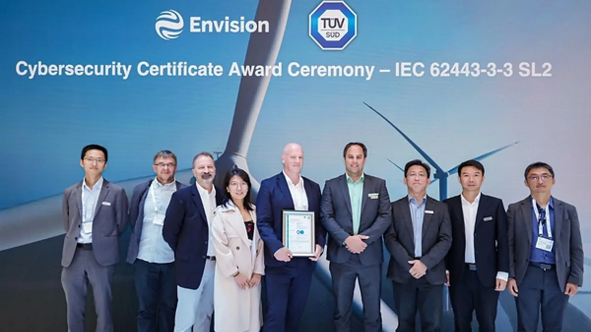Envision Energy Secures TÜV SÜD Certificate for Wind Farm Control System, Strengthening Long-Term Resilience for Future Energy Systems