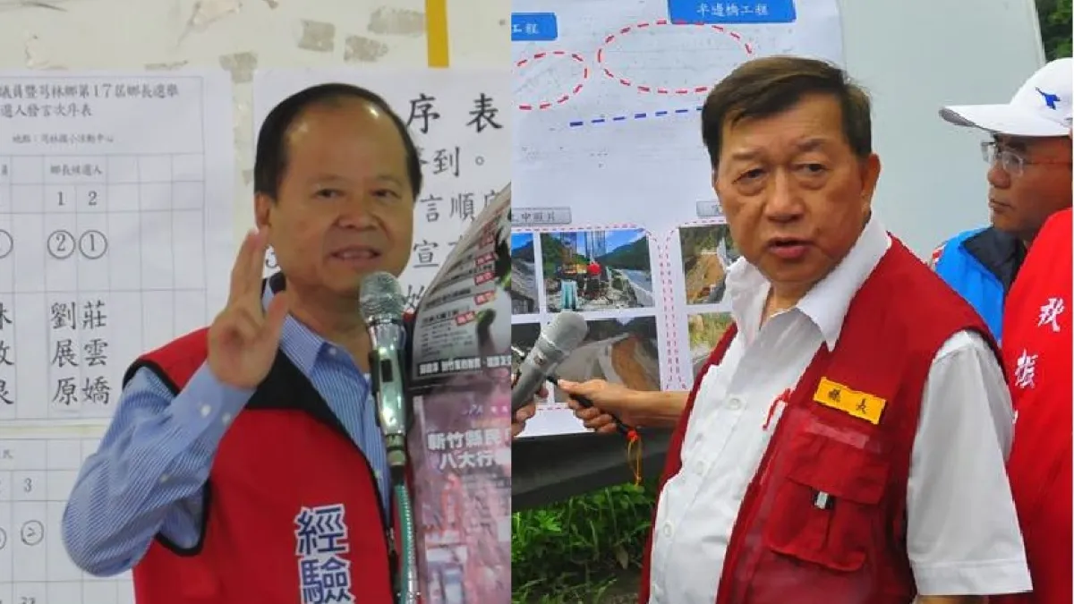 前新竹縣長鄭永金(左)狀告連任新竹縣長邱鏡淳(右),在政見會上暗指他拿回扣。(取自鄭永金後援會臉書、取自邱鏡淳臉書/影像合成:風傳媒合成)