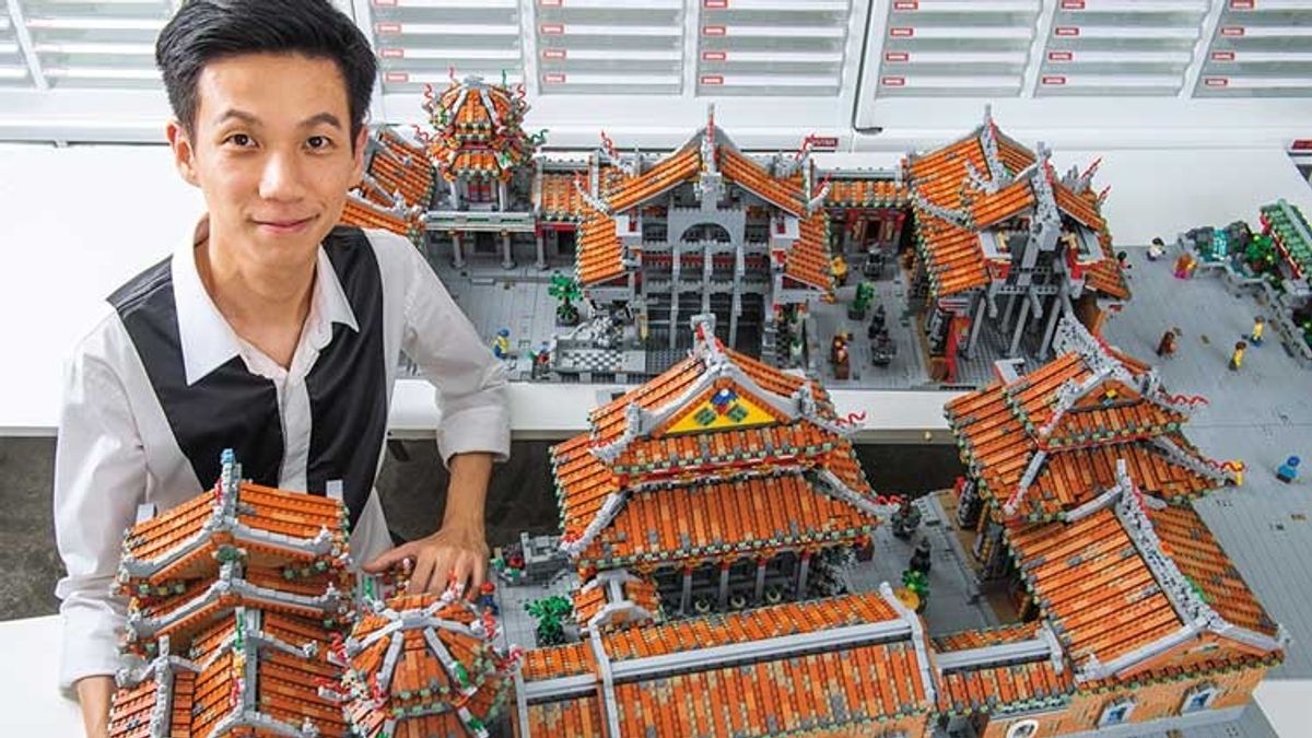 陳冠州堅持夢想,用積木訴說台灣在地故事。(圖/黃建賓攝) 陳冠州堅持夢想,用積木訴說台灣在地故事。(圖/黃建賓攝)