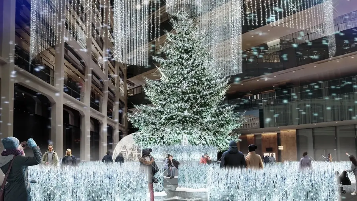 東京駅直結の商業施設「KITTE」で、約6万5千球のLEDと本物のモミの木による高さ約13メートルのツリーが輝く「WHITE KITTE」が11月20日から12月25日まで開催される。白銀の草原をイメージしたイルミネーションや“かまくら”型フォトスポットが、冬の丸の内を華やかに彩る。(写真/KITTE PR事務局提供) 東京駅直結の商業施設「KITTE」で、約6万5千球のLEDと本物のモミの木による高さ約13メートルのツリーが輝く「WHITE KITTE」が11月20日から12月25日まで開催される。白銀の草原をイメージしたイルミネーションや“かまくら”型フォトスポットが、冬の丸の内を華やかに彩る。(写真/KITTE PR事務局提供)