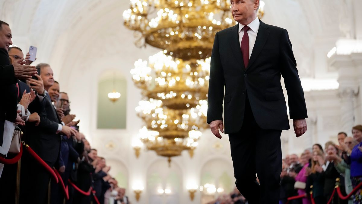 2024年5月7日,克里姆林宮舉行普京的俄羅斯總統就職儀式。(美聯社) 2024年5月7日,克里姆林宮舉行普京的俄羅斯總統就職儀式。(美聯社)