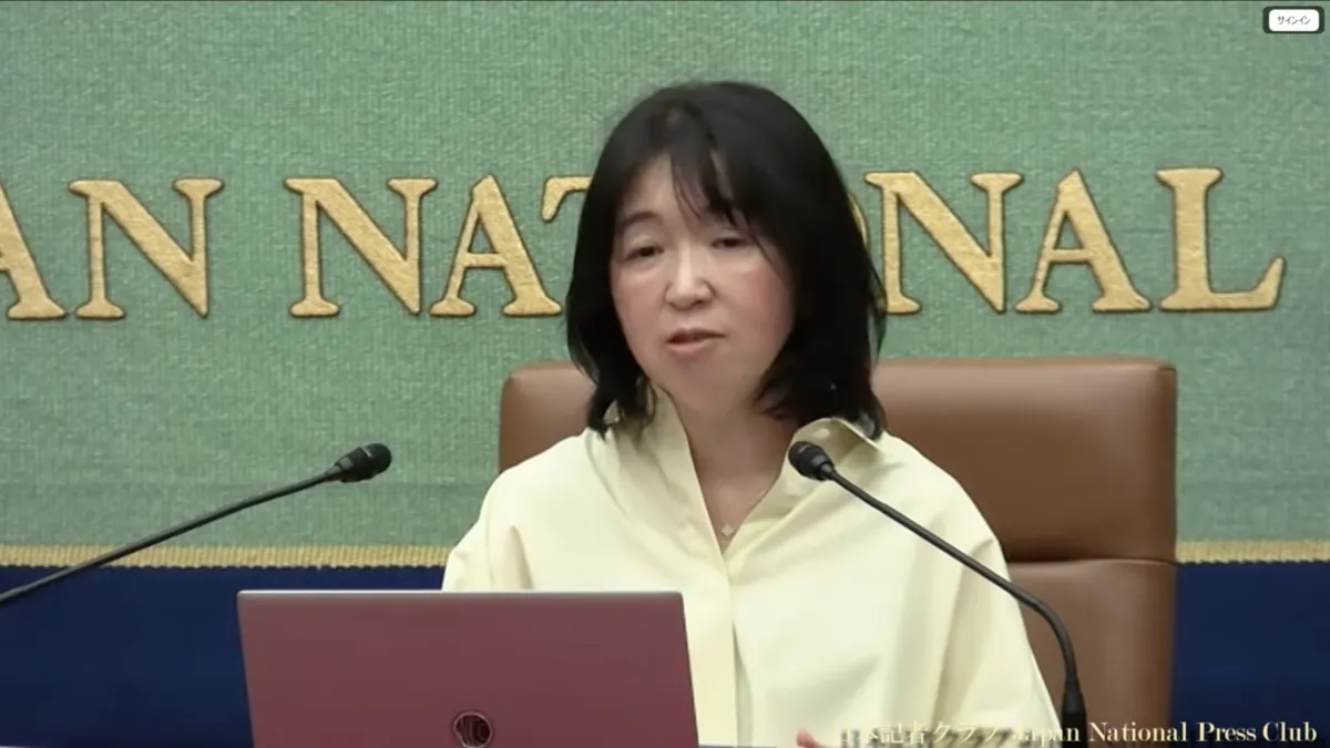 愛知県「あすライツ」の住田敦子センター長が日本記者クラブで講演し、成年後見制度における意思決定支援の課題と、事前マッチングなどの実践を通じた法改正への展望を語った。(写真/日本記者クラブ提供)