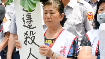 【迫遷內閣徐國勇 土地正義空笑夢】記者會,大觀居民至內政部發佈記者會。(曾定嘉攝)