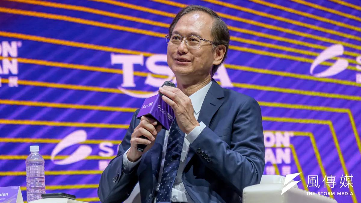 SEMICON大師論壇之爐邊對談2日於南港展覽館舉行,圖為欣興電子董事長簡山傑。(劉偉宏攝)