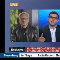 MediaTek Vice Chairman and CEO Rick Tsai (right) and NVIDIA founder and CEO Jensen Huang (left) discuss their expanded AI partnership in an interview with Bloomberg. MediaTek Vice Chairman and CEO Rick Tsai (right) and NVIDIA founder and CEO Jensen Huang (left) discuss their expanded AI partnership in an interview with Bloomberg.