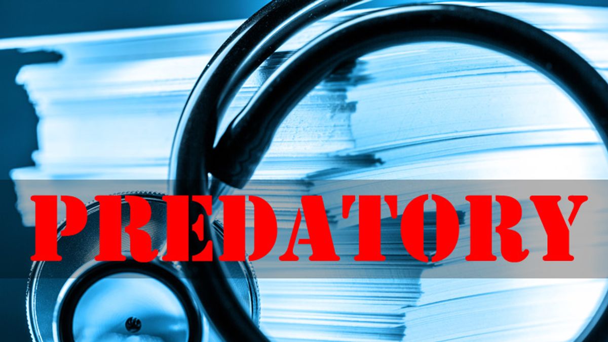 掠奪型期刊對智財權嚴重侵害。(來源:medscape.com) 掠奪型期刊對智財權嚴重侵害。(來源:medscape.com)