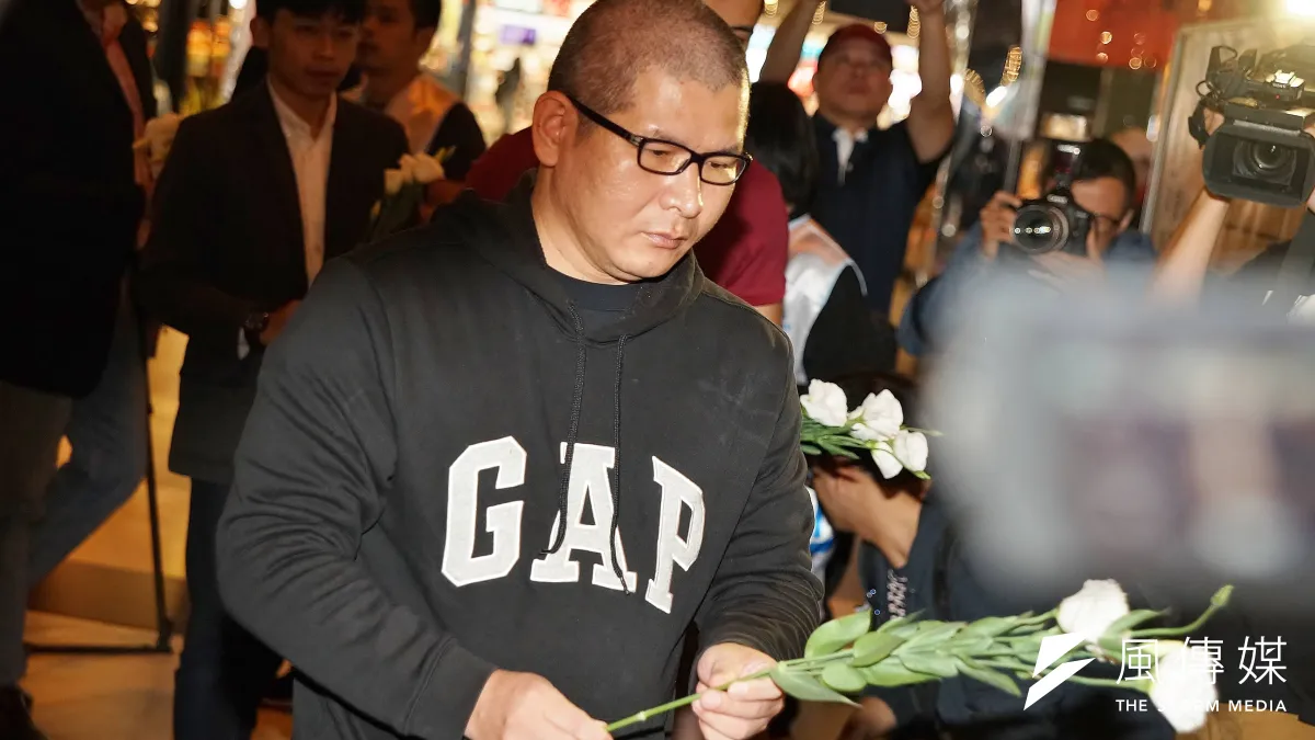 普悠瑪號司機尤振仲出席「普悠瑪對年追思晚會」。(盧逸峰攝)