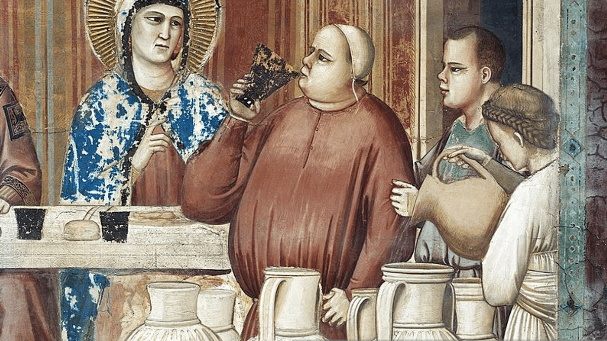 喬托所繪《迦拿的婚禮》細部,Cappella degli Scrovegni。(作者提供) 喬托所繪《迦拿的婚禮》細部,Cappella degli Scrovegni。(作者提供)