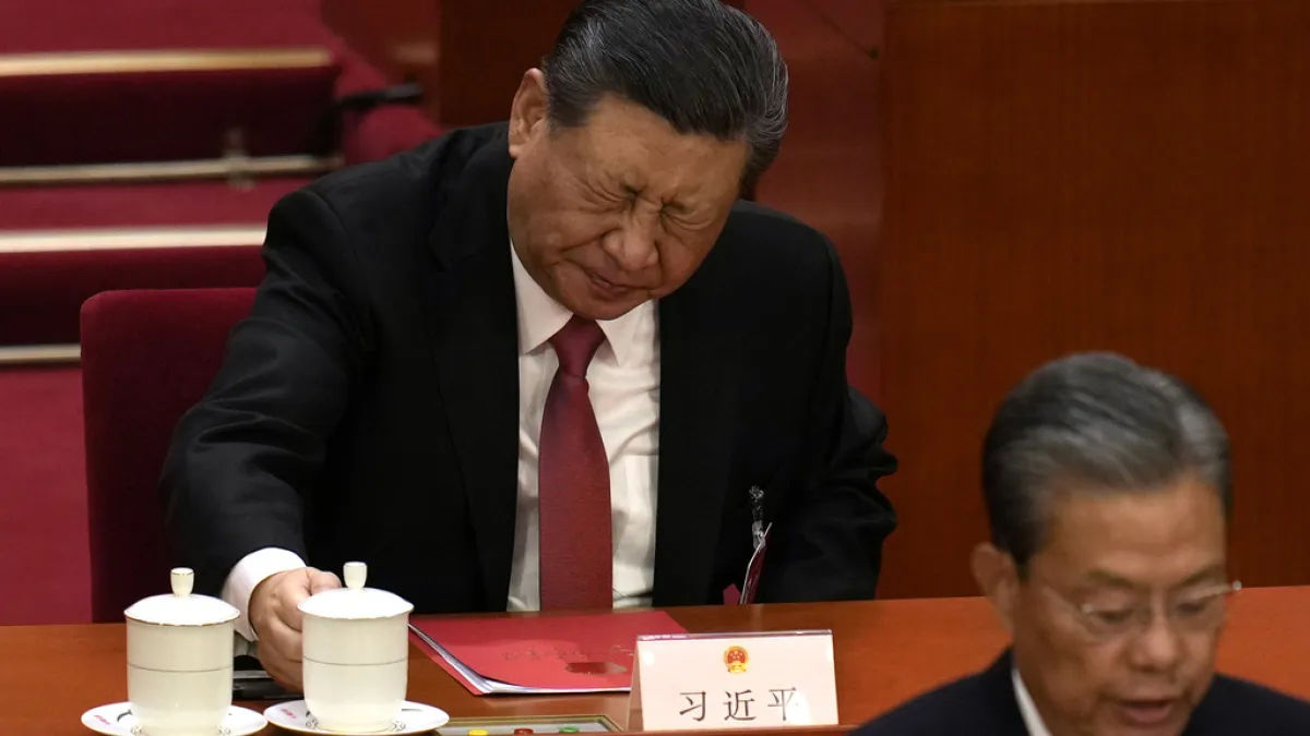 2024年3月11日,出席全國人民代表大會閉幕式的習近平。(美聯社)