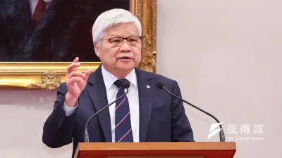 台積電美國投資案的決策過程有違公司治理原則。圖為董事長魏哲家6日於總統府召開記者會。(資料照片,顏麟宇攝)