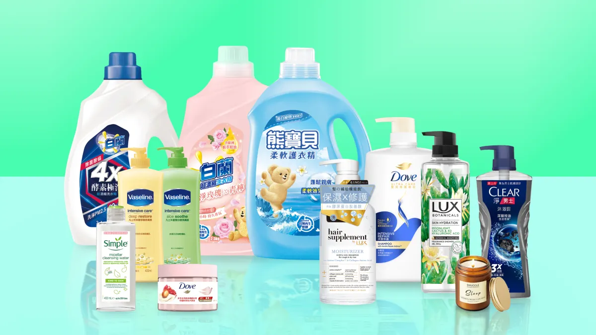 聯合利華拚減塑,七大品牌陸續導入再生塑料瓶。(圖/聯合利華)