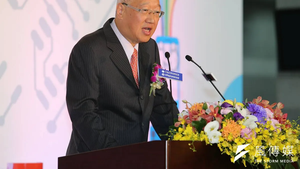 電機電子公會理事長郭台強出席台北國際電子產業科技展。(陳泊雁攝)