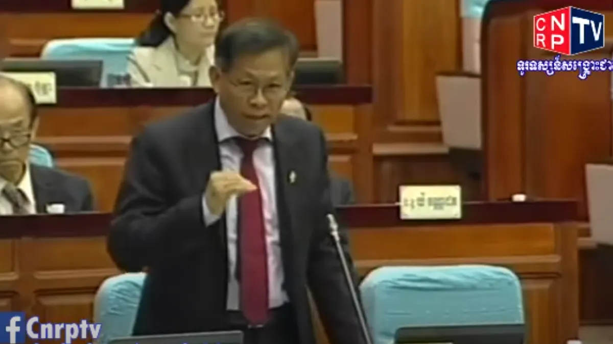 柬埔寨反對派救國黨前國會議員林金亞(Lim Kimya,音譯)。(翻攝自Khmernews 18 新聞影片)