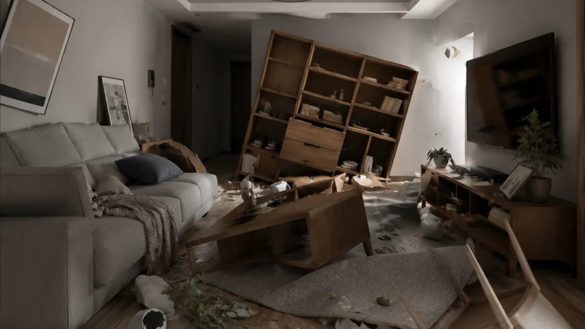 地震劇烈搖晃的第一時間,最重要的不是搶著逃出去,而是先降低自己受傷的風險。(示意圖/ChatGPT生成圖片)