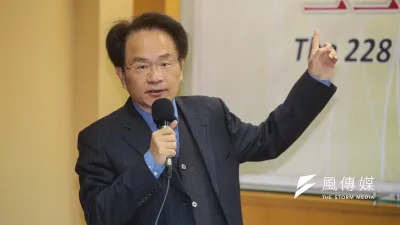 中研院近代史研究史副研究員陳儀深24日出席「二二八事件、白色恐怖與轉型正義的追求」討論會。(顏麟宇攝)