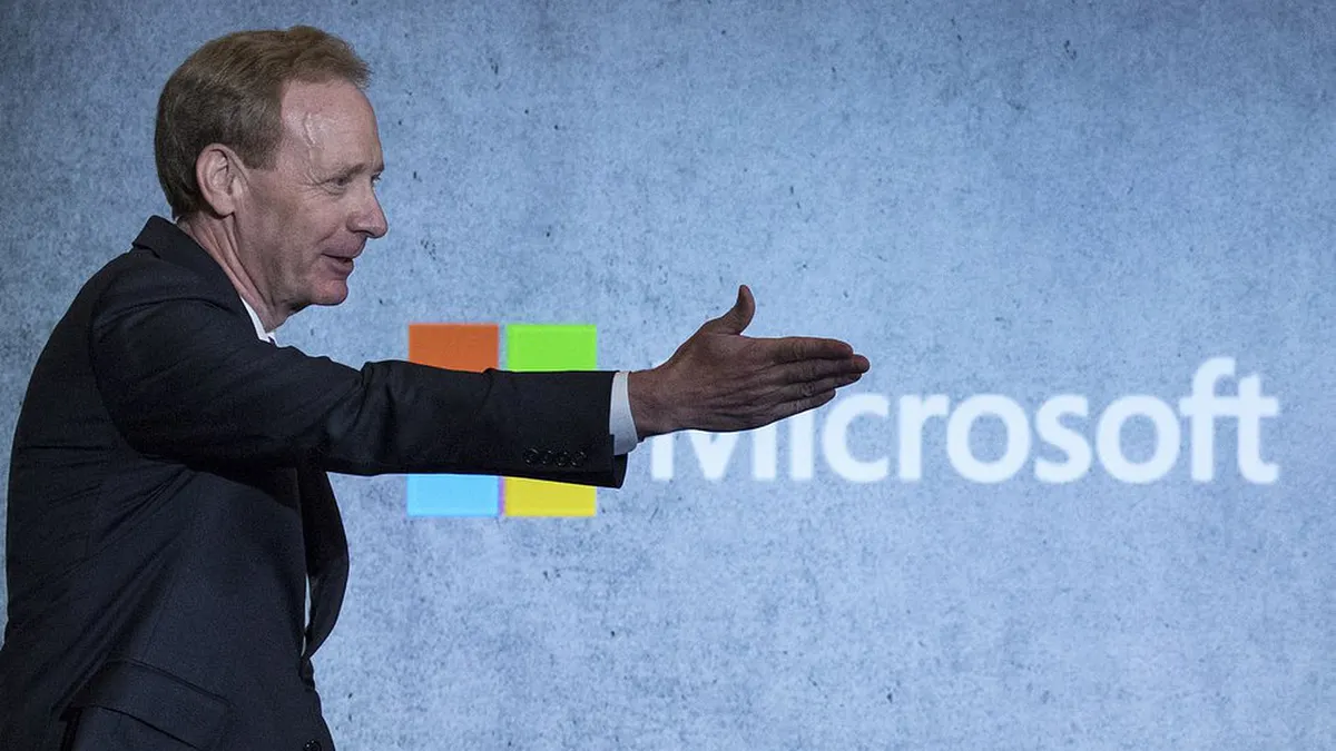 微軟總裁暨副董事長布拉德.史密斯將這波AI熱潮定性為一場美國大規模再工業化的歷史進程。(資料照,美聯社)