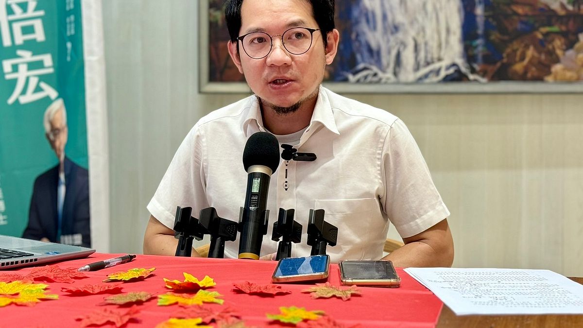 郭倍宏競選總部發言人林于凱強調水是民生與民防的重要戰備物資。(圖/郭倍宏競總提供) 郭倍宏競選總部發言人林于凱強調水是民生與民防的重要戰備物資。(圖/郭倍宏競總提供)