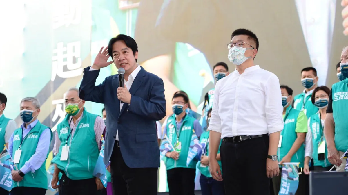 副總統賴清德卯足全力為民進黨台中市長候選人蔡其昌助選,但蔡的選情仍不見起色。(蔡其昌臉書)