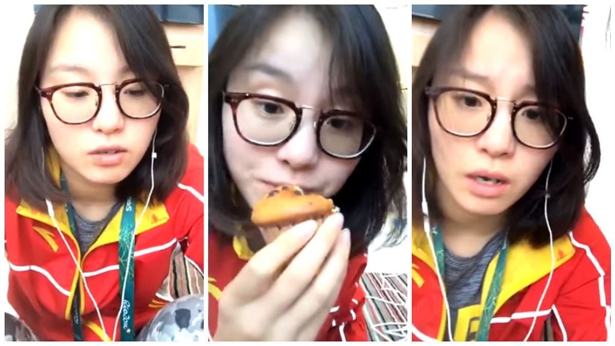 中國游泳選手傅園慧因採訪時一句「洪荒之力」瞬間爆紅,吸引大批網友支持。(取自youtube) 中國游泳選手傅園慧因採訪時一句「洪荒之力」瞬間爆紅,吸引大批網友支持。(取自youtube)