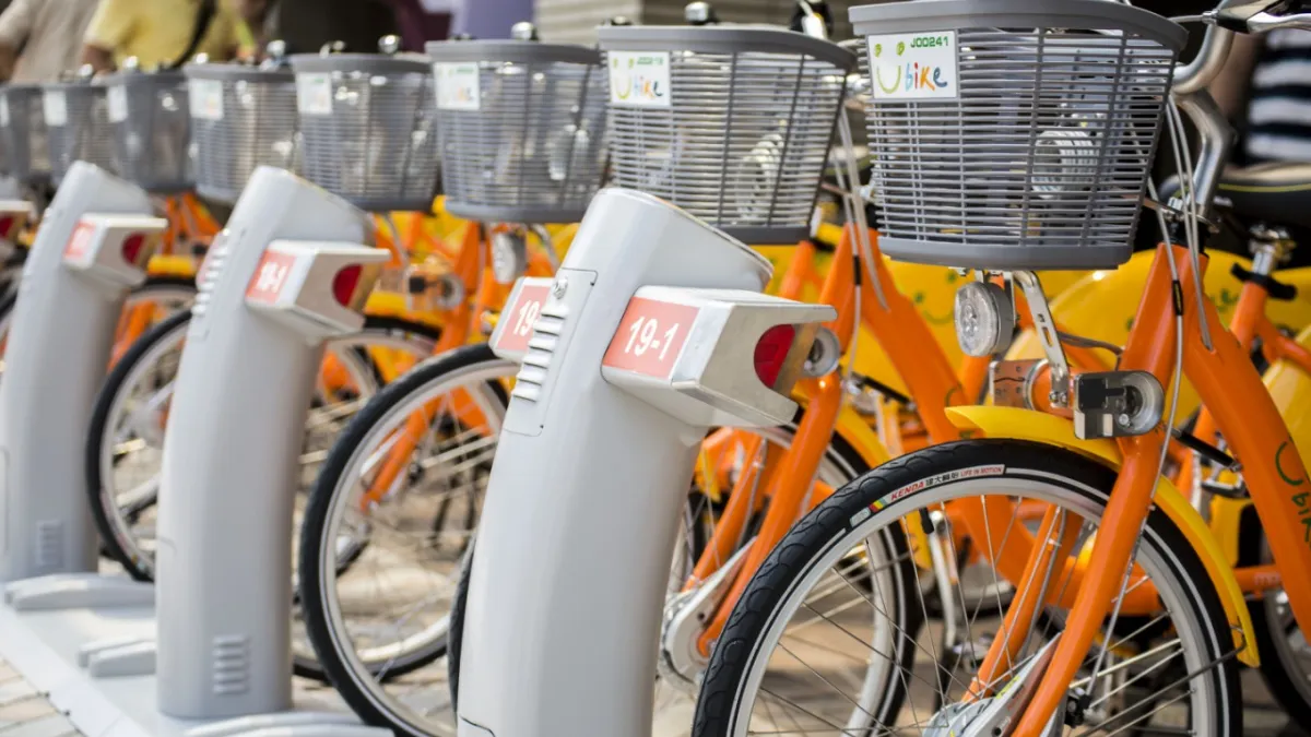 新竹市YouBike於明志書院停車場站正式亮相。(新竹市政府提供)