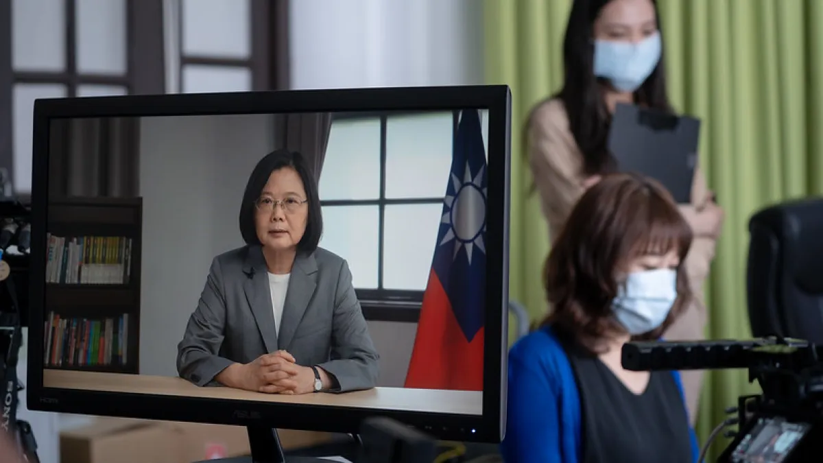 蔡英文總統指出台美軍事合作和自由貿易協定是迫切議題。(總統府)