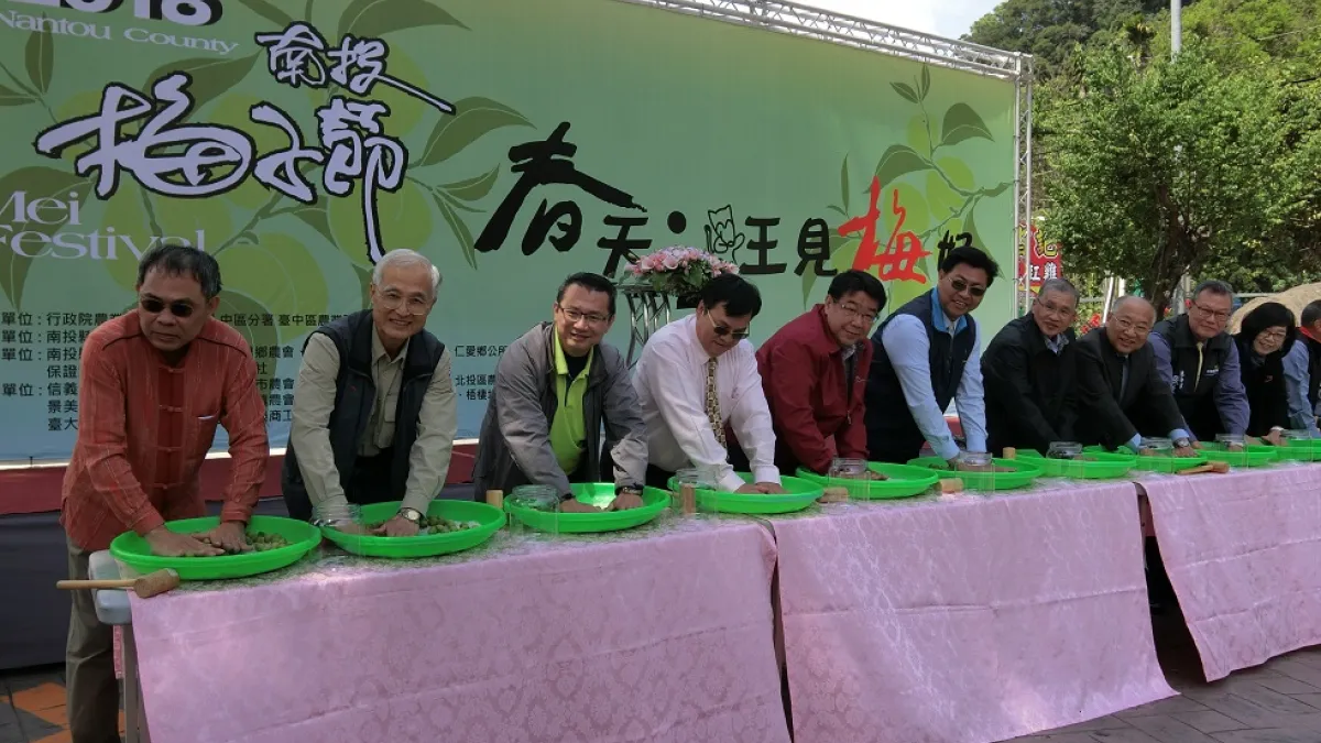 2018南投縣梅子節-春天、旺見梅好活動記者會,示範脆梅製作DIY。(圖/王秀禾攝)