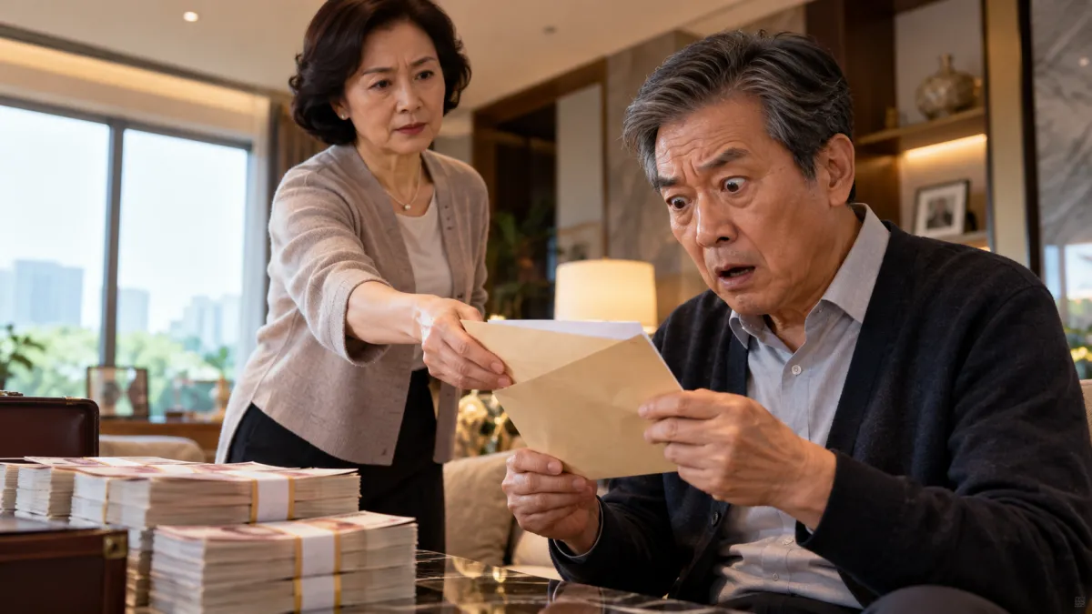辛苦工作近40年,終於迎來退休生活,原本以為可以每天睡到自然醒、出門旅行,沒想到退休隔天,妻子卻拿出一個準備已久的信封。(示意圖/AI生成)