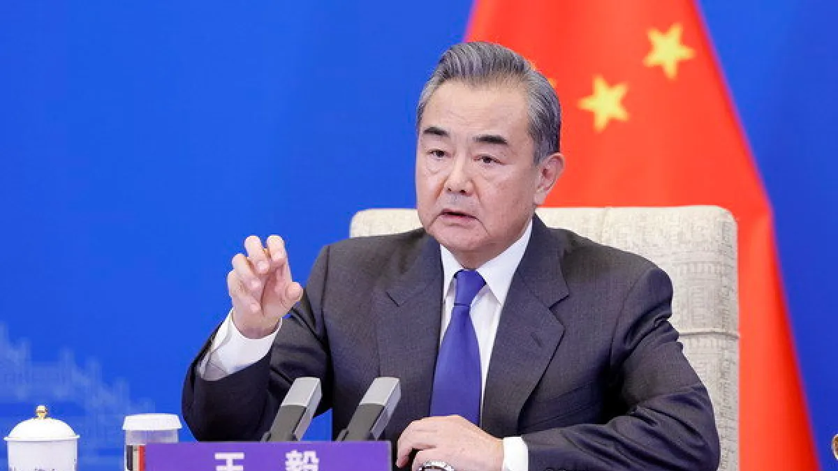 2022年2月19日,中國外交部長王毅以視訊出席第58屆慕尼黑安全會議(Munich Security Conference)。(翻攝自中國外交部官網)