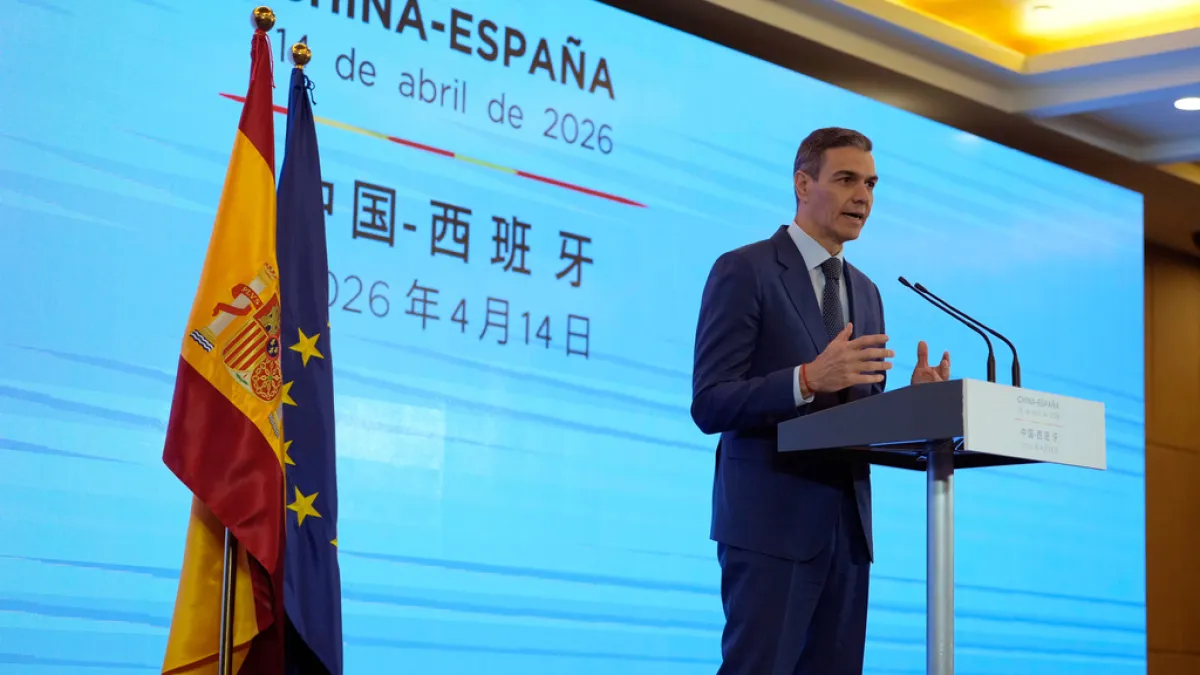 西班牙首相桑切斯專程前往北京進行訪問。(美聯社)