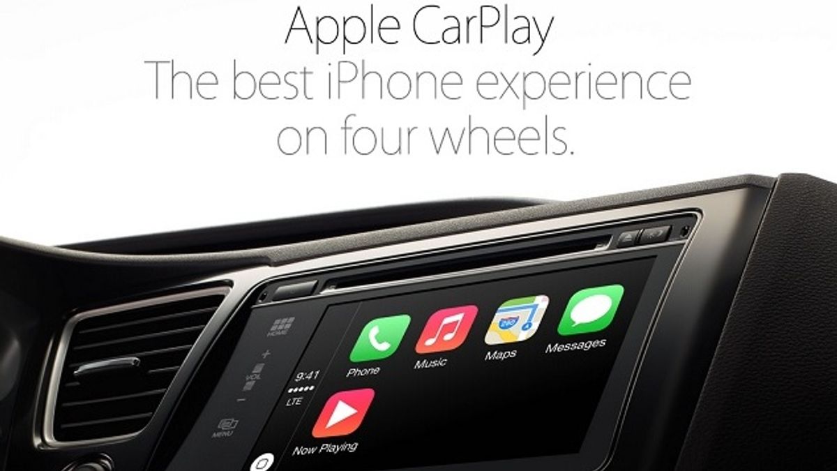 蘋果研發的智慧儀表板系統「CarPlay」(取自網路) 蘋果研發的智慧儀表板系統「CarPlay」(取自網路)