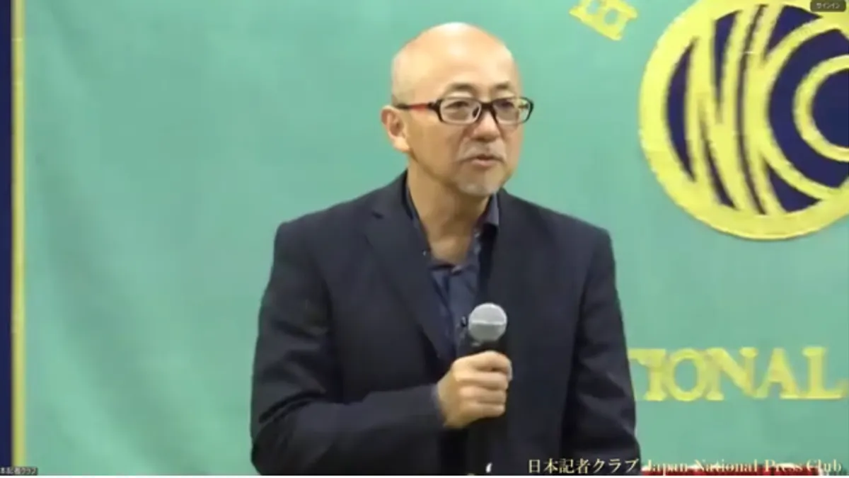 福井健策弁護士が生成AIと著作権の課題を指摘。(写真/日本記者クラブ提供) 福井健策弁護士が生成AIと著作権の課題を指摘。(写真/日本記者クラブ提供)