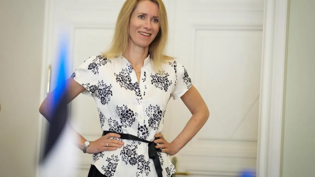 2022年6月22日,愛沙尼亞總理卡拉斯(Kaja Kallas)接受《美聯社》專訪。(AP)