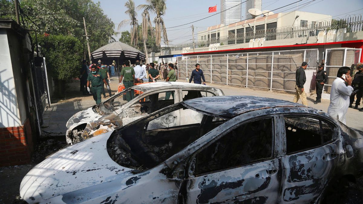 2018年11月23日,中國駐巴基斯坦喀拉蚩總領事館疑遭恐怖攻擊。(AP) 2018年11月23日,中國駐巴基斯坦喀拉蚩總領事館疑遭恐怖攻擊。(AP)