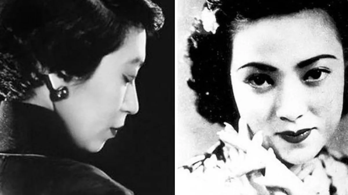 兩位民國奇女子張愛玲(左)與李香蘭(右)。