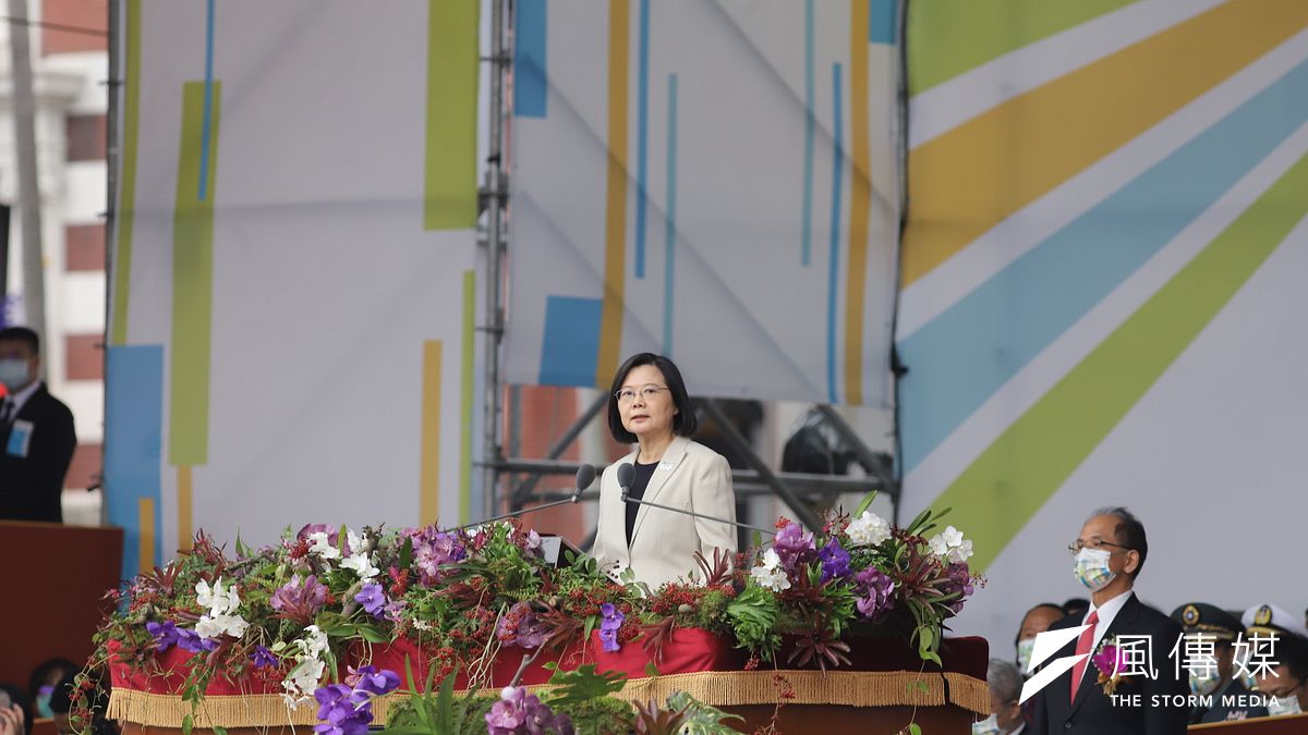 總統蔡英文發表國慶演說。(陳品佑攝) 總統蔡英文發表國慶演說。(陳品佑攝)