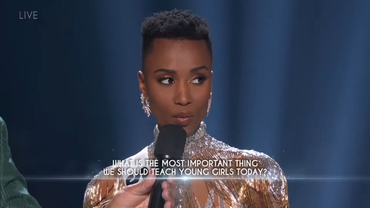 2019年環球小姐選美,由代表南非的唐吉(Zozibini Tunzi)贏得后冠。(YouTube) 2019年環球小姐選美,由代表南非的唐吉(Zozibini Tunzi)贏得后冠。(YouTube)