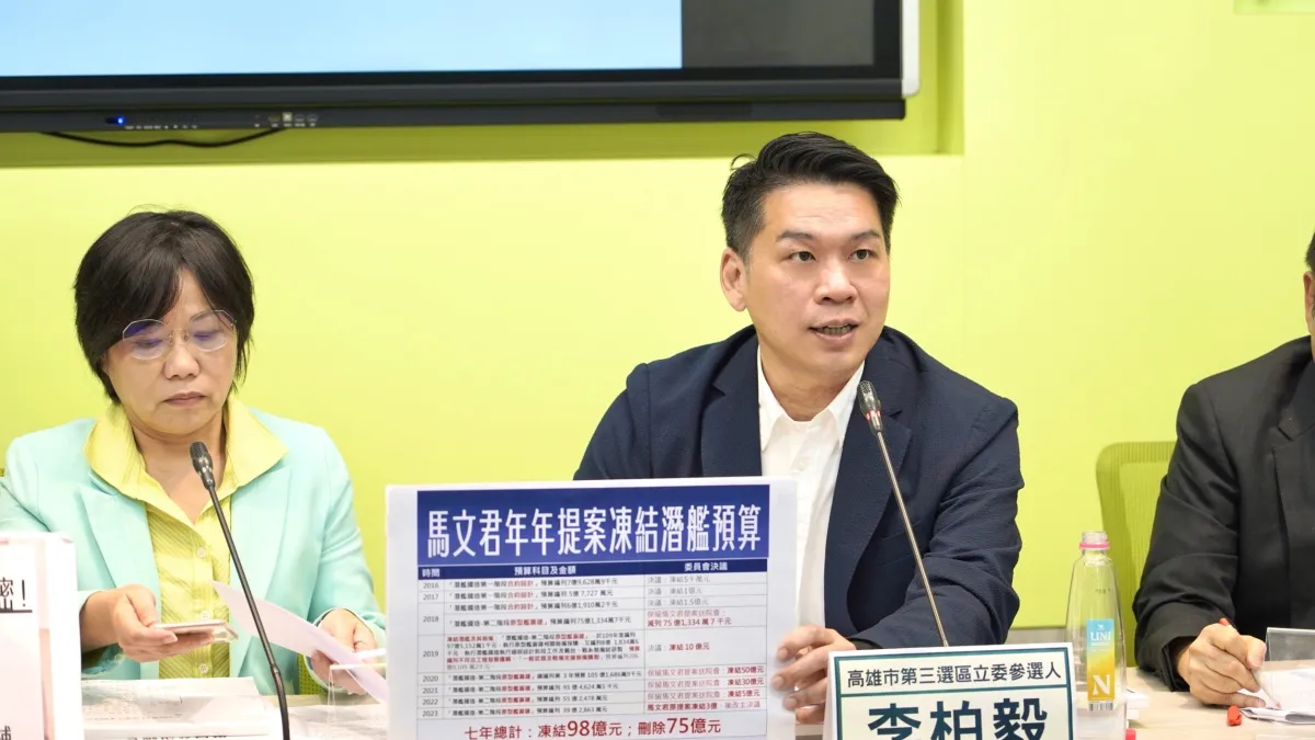高市左楠區立委候選人李柏毅與立委劉世芳在立法院黨團,抨擊國民黨全黨瞎挺馬文君,既不合理也不應該。(圖/李柏毅服務處提供)