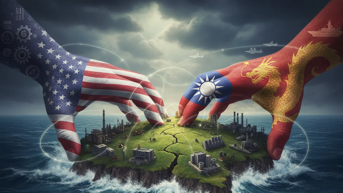 中美博弈下,台灣很難左右逢源,但仍可以「對沖」避險。(AI生成)
