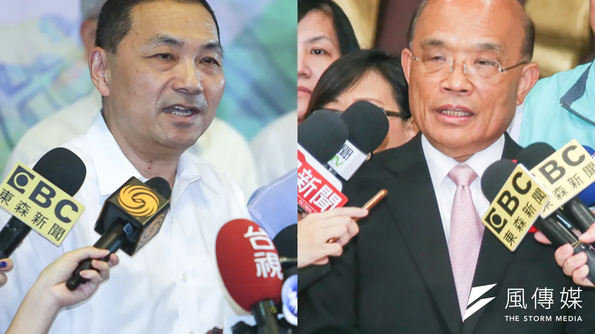 雙北9所大學學生會發起「雙北市長候選人青年論壇」,力邀藍綠市長候選人參加辯論,民進黨候選人蘇貞昌(右)陣營旋即答應,國民黨的侯友宜(左)陣營則因行程滿、時間喬不攏,回應「待協調」,似再度迴避辯論。(資料照,陳明仁攝/風傳媒合成)